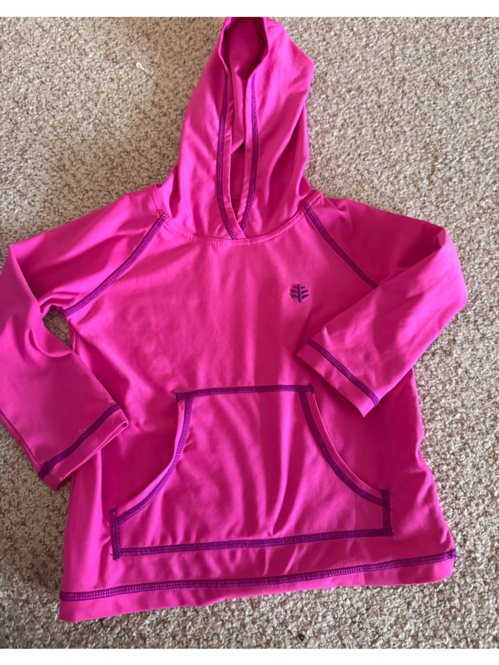 Coolibar Hot Pink UPF Hoodie with Dark Pink Stitching